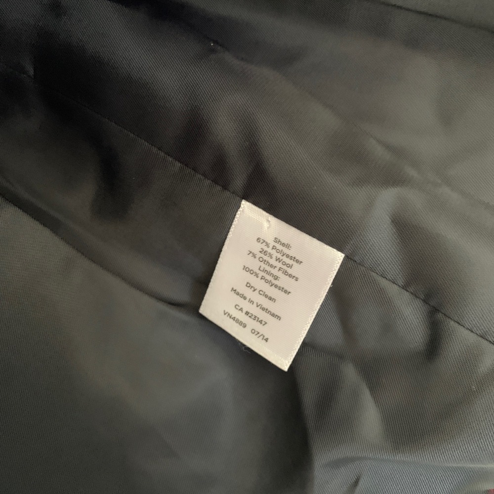 Talbots Navy Green‎ Plaid Wool Blend Blazer Jacket Size 2 Three Button Classic - Picture 9 of 11